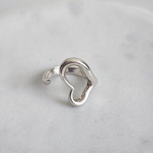 Tiffany & Co. Elsa Peretti Large Open Heart 925 Silver Ring